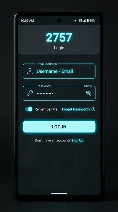 Tampilan halaman login 2757