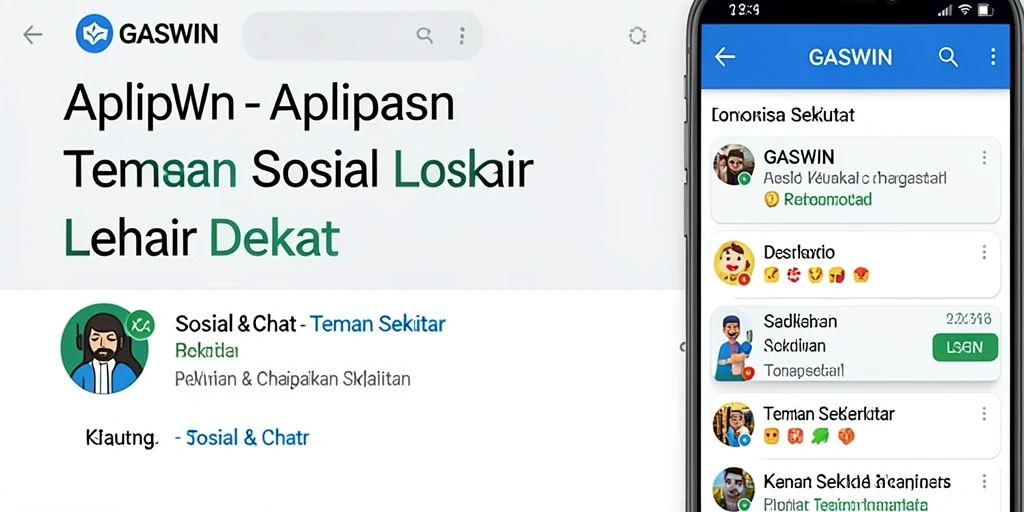 Tampilan antarmuka GASWIN yang ramah pengguna dalam mencari teman baru.