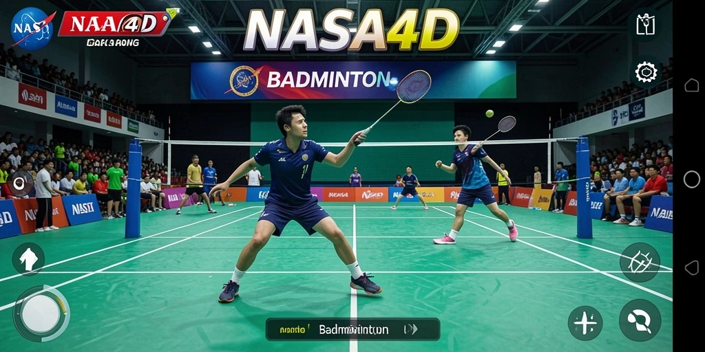 Tampilan antarmuka bermain Badminton di NASA4D yang menarik.