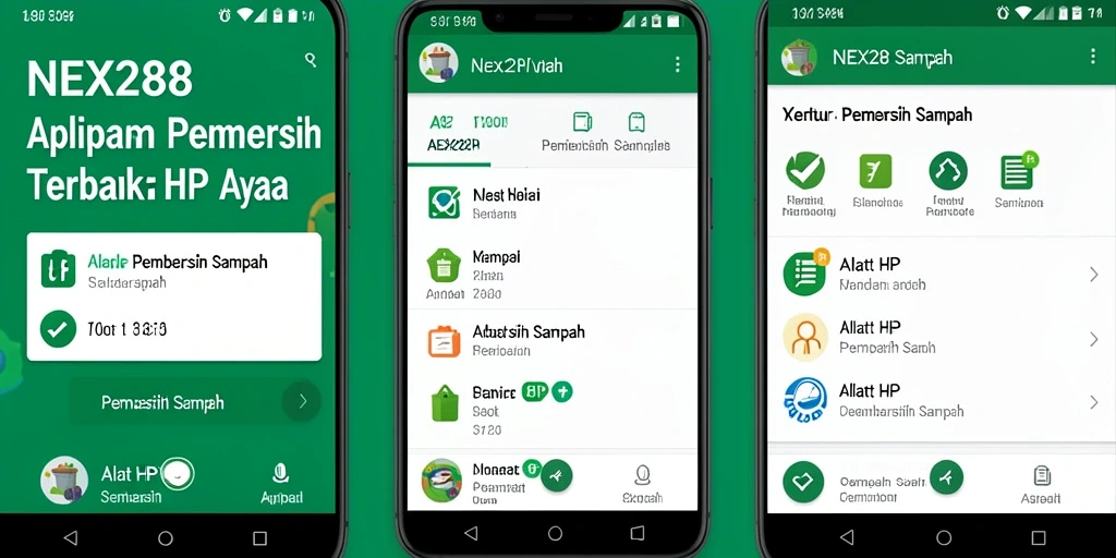 Antarmuka pengguna NEX288 dengan fitur Pembersih Sampah yang intuitif.