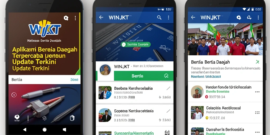 Antarmuka aplikasi WINJKT menampilkan berita daerah terkini.