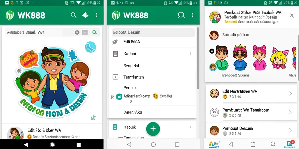 Tampilan antarmuka aplikasi Pembuat Stiker WA yang user-friendly.